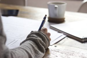 Picture of someone writing