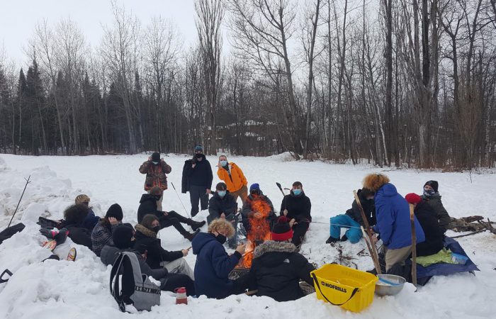 Environment3 A picture of students on a winter camping trip.