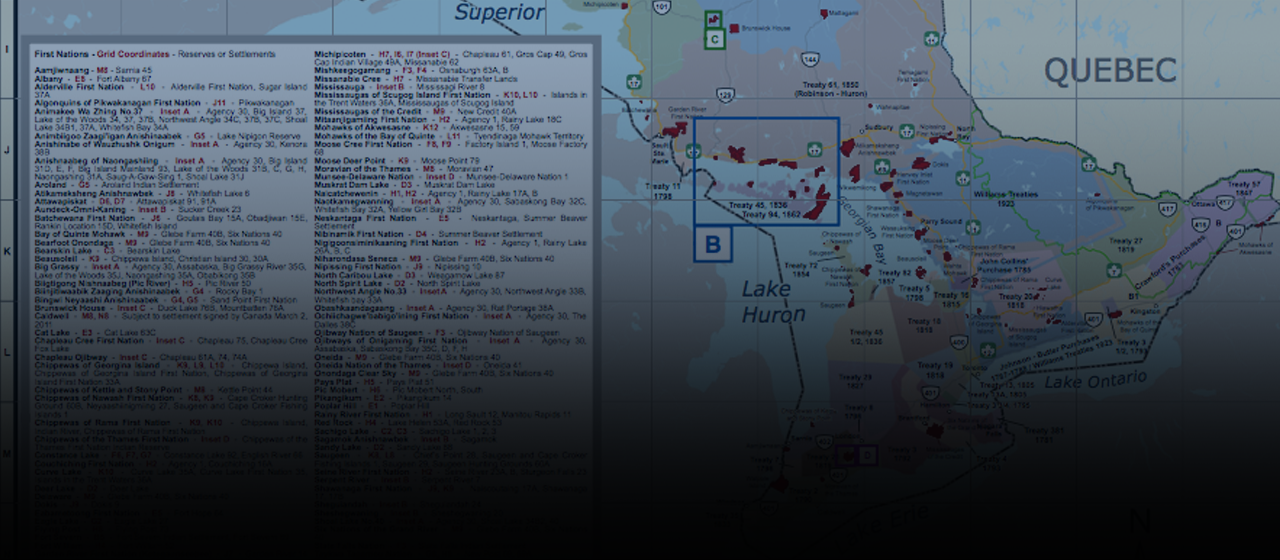 First Nations and Treaties map of Ontario