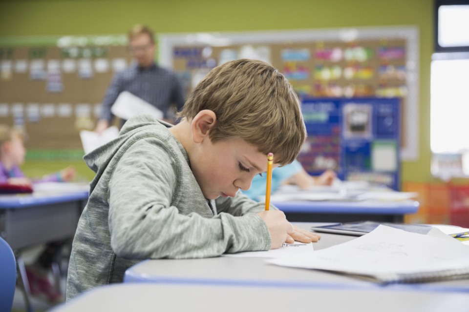 Student doing in class work